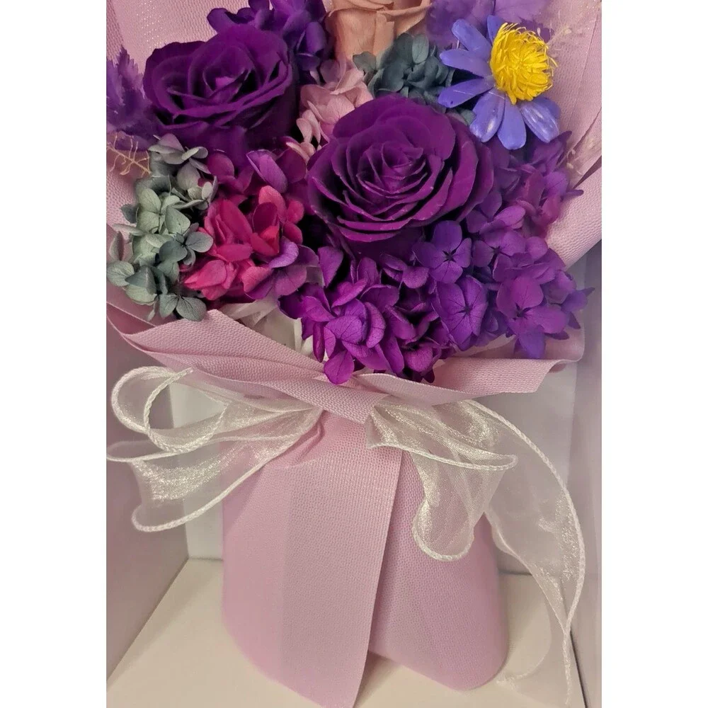 Lovenfold Flowers Preserved Flowers Bouquets, Purple Rose Bouquets